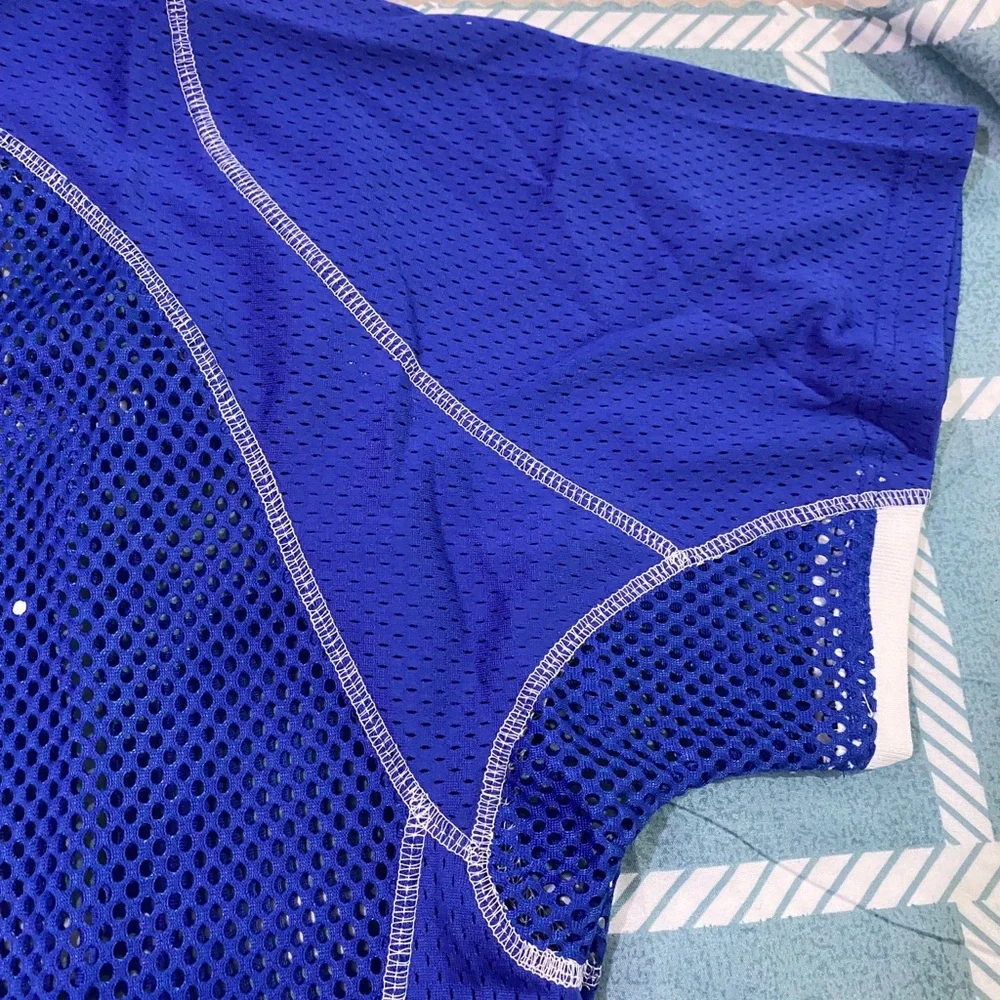 Aimé Leon Dore Royal Blue Mesh Jersey with White Number 32